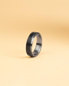 Preview: Zweifarbiger Ring aus Titan - Tendo Silver Black